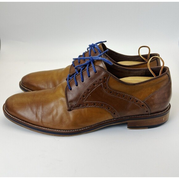JOHNSTON & MURPHY Conard Saddle Shoes Mens Sz 12 M Brown Leather Lace Up 203316 - Picture 2 of 7